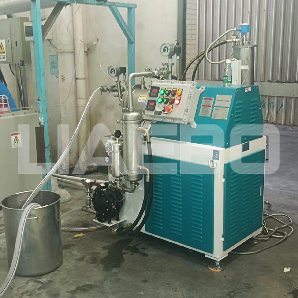 廣東東莞某公司10L高端棒銷(xiāo)式臥式砂磨機(jī)調(diào)試成功