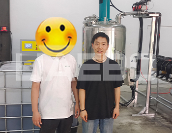 杭州某新材科技集團股份有限公司500L自動上料攪拌罐調(diào)試成功